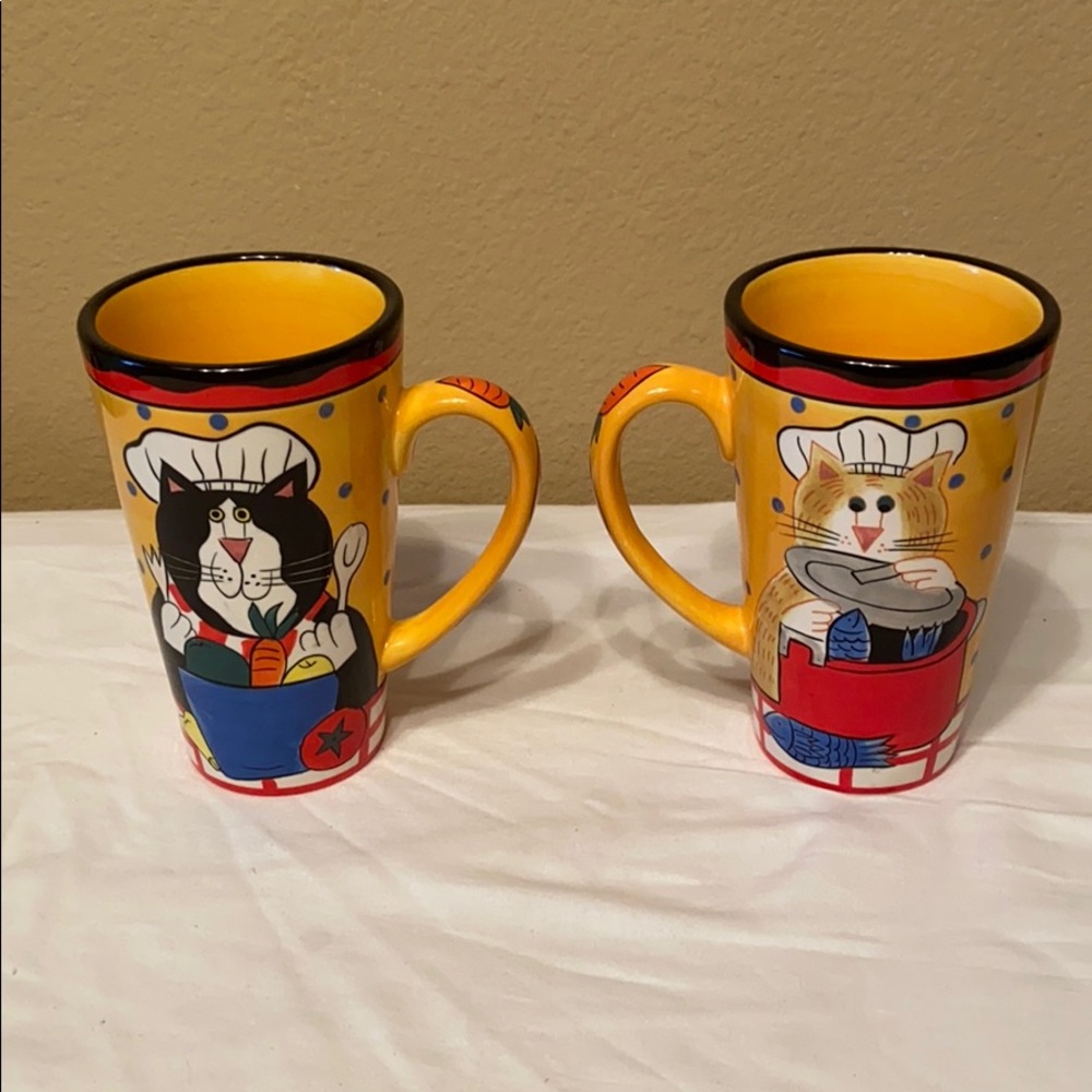 Lot 2 Catzilla Candace Reiter cat coffee mug